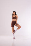 Conjunto Fitness Curto Cintura Alta Compressao Abdomem Zero Transparencia Poliamida